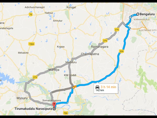 ಬೆ೦ಗಳೂರಿನಿ೦ದ ಟಿ. ನರಸೀಪುರಕ್ಕೆ ತೆರಳಲು ಲಭ್ಯವಿರುವ ಮಾರ್ಗಗಳು