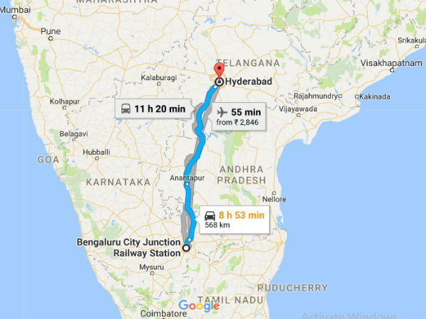 ಹೈದ್ರಾಬಾದ್ನಿಂದ ಶ್ರೀ ಶೈಲಕ್ಕೆ ತಲುಪುವ ಮಾರ್ಗ