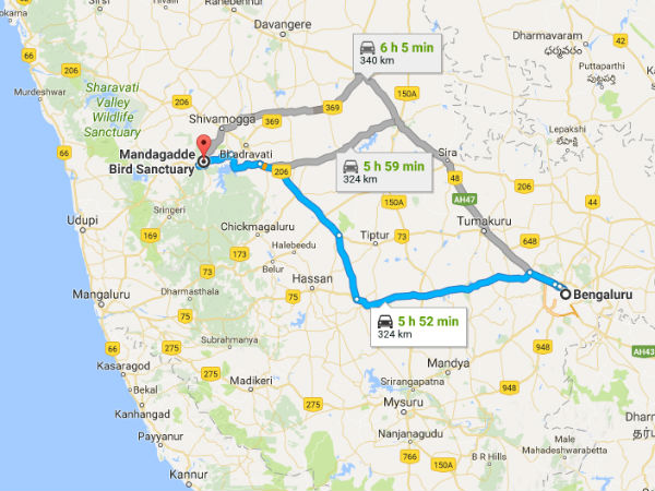 ಮ೦ಡಗದ್ದೆ ಪಕ್ಷಿಧಾಮಕ್ಕೆ ತಲುಪುವ ಬಗೆ ಹೇಗೆ ?