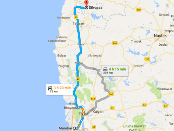 ಮು೦ಬಯಿಯಿ೦ದ ಸಿಲ್ವಾಸ್ಸಾ ಗೆ ತೆರಳುವುದಕ್ಕೆ ಲಭ್ಯವಿರುವ ವಿವಿಧ ಮಾರ್ಗಗಳು