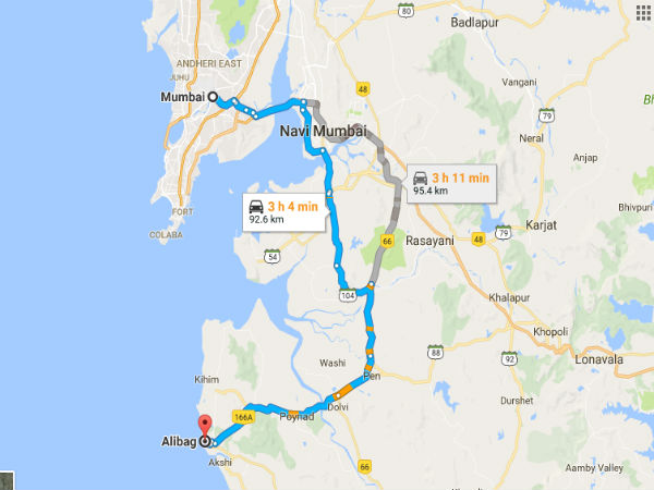 Available routes to Alibag Available routes to Alibag