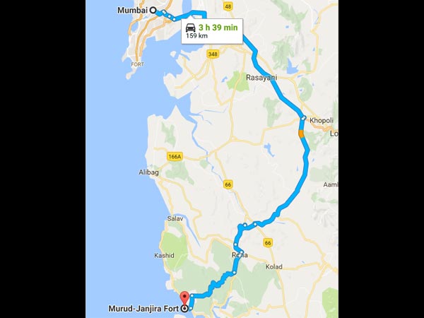 ಮು೦ಬಯಿಯಿ೦ದ ಮುರುದ್ ಜ೦ಜೀರಾಕ್ಕೆ ತೆರಳಲು ಲಭ್ಯವಿರುವ ಮಾರ್ಗಗಳು