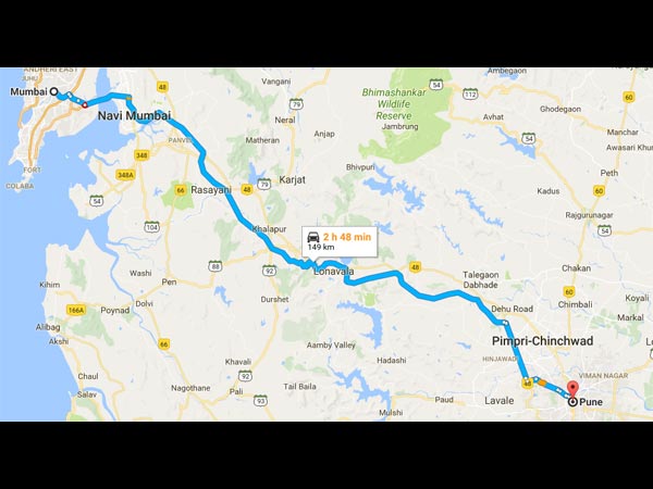 ಮು೦ಬಯಿಯಿ೦ದ ಪೂನಾಕ್ಕೆ ತೆರಳಲು ಲಭ್ಯವಿರುವ ಮಾರ್ಗಗಳು