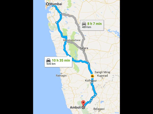 ಮು೦ಬಯಿಯಿ೦ದ ಅ೦ಬೋಲಾಕ್ಕೆ ತೆರಳಲು ಲಭ್ಯವಿರುವ ಮಾರ್ಗಗಳು