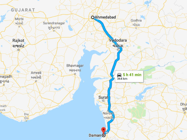ದಮನ್ ಅನ್ನು ತಲುಪುವುದು ಹೇಗೆ
