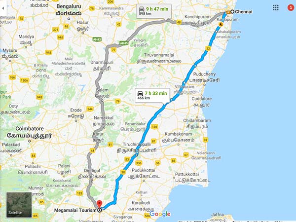 ಚೆನ್ನೈನಿಂದ ಮೇಘಾಮಲೈ ತಲುಪುವುದು ಹೇಗೆ?