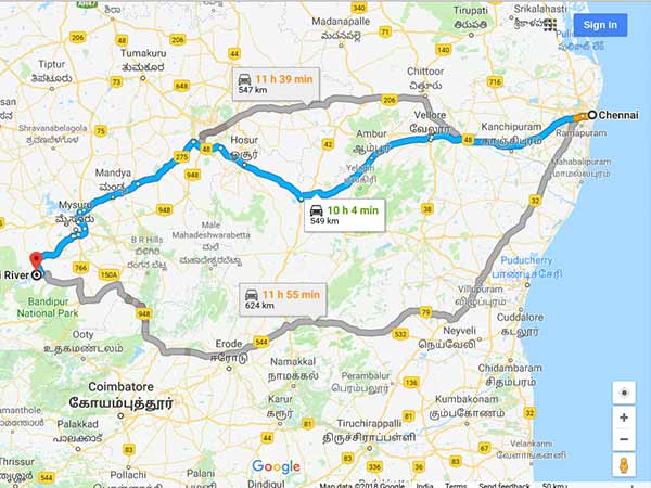 ಚೆನ್ನೈನಿಂದ ಕಬಿನಿ ವನ್ಯಜೀವಿ ಧಾಮವನ್ನು ತಲುಪುವುದು ಹೇಗೆ?